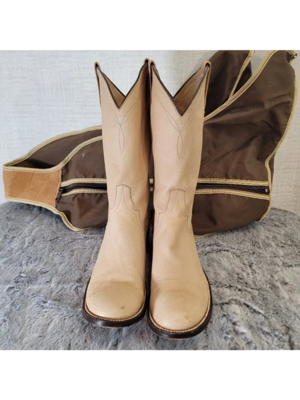 Vintage Rios of Mercedes Western Cowgirl Boots Nubuck Handmade USA Sz Est 8.5 - Picture 4 of 12